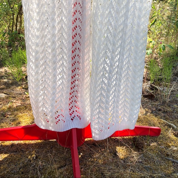 NEW White Stretch Knit Pant Crop Top Set Summer Loungewear Beach One Size XS/S - Picture 9 of 12